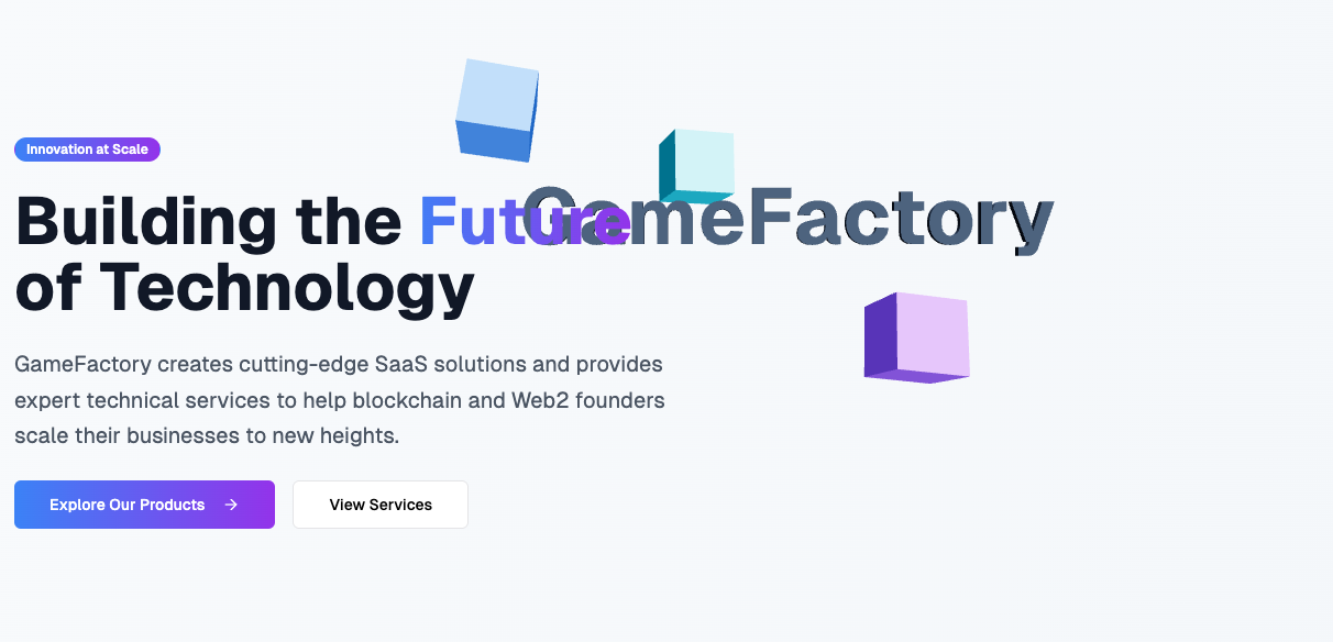 GameFactory team members collaborating in a modern office environment